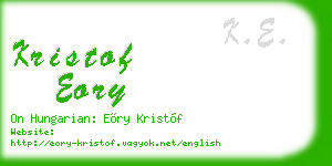 kristof eory business card